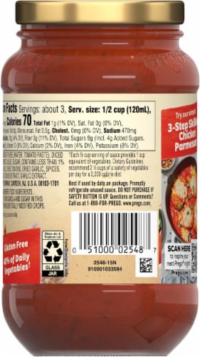 Prego® Traditional Pasta Sauce Perspective: back