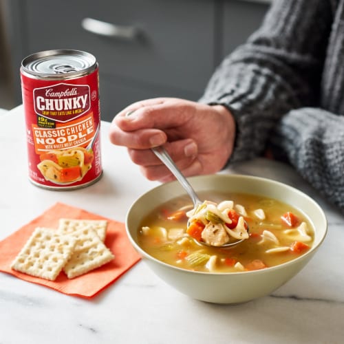 Campbell's® Chunky® Classic Chicken Noodle Soup Perspective: back