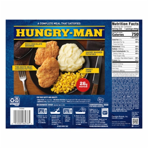 Hungry-Man Boneless Fried Chicken Frozen Meal Perspective: back