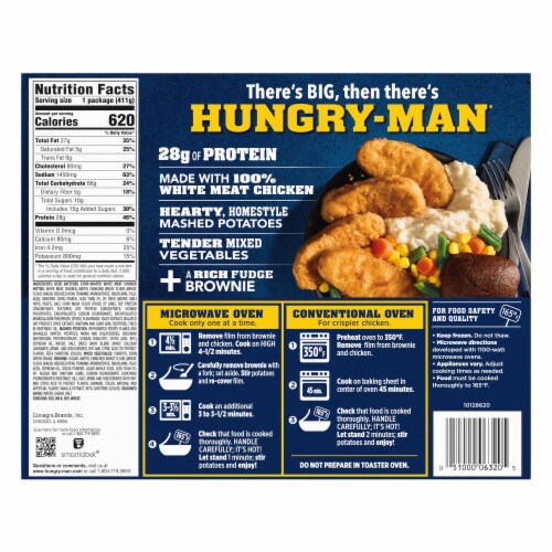 Hungry-Man Beer Battered Chicken Frozen Meal Perspective: back