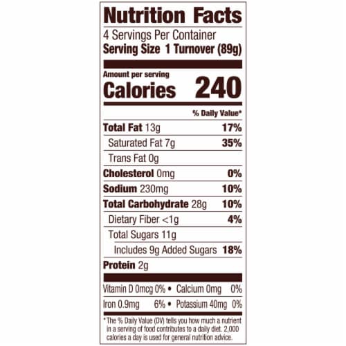 Pepperidge Farm Apple Turnovers Perspective: back