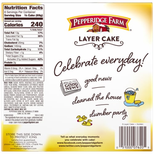 Pepperidge Farm® Rich Golden Layer Cake Perspective: back