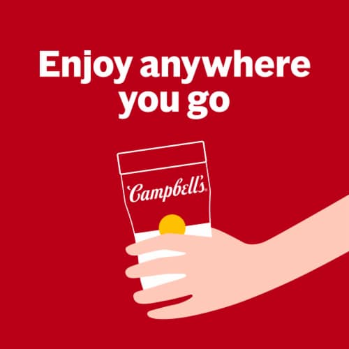 Campbell's® Sipping Soup Chicken & Mini Round Noodle Soup Microwavable Cup Perspective: back