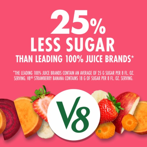 V8® Blends 100% Juice Strawberry Banana Juice Perspective: back