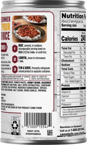 Campbell's Chunky™ Chili with Beans Perspective: back