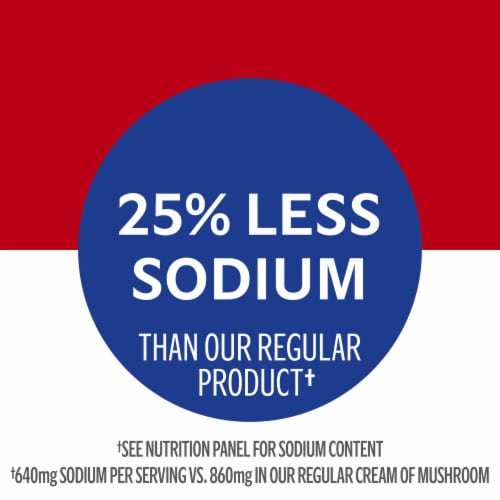 Campbell's® Condensed 25% Less Sodium Cream of Mushroom Soup Perspective: back