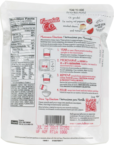 Campbell's Go Creamy Red Pepper With Smoked Gouda Soup Perspective: back
