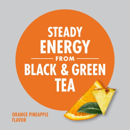 V8® +Energy Orange Pineapple Juice Energy Drink Can Perspective: back
