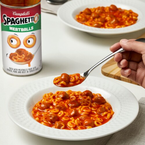 Campbell's® SpaghettiOs Canned Pasta with Meatballs Perspective: back