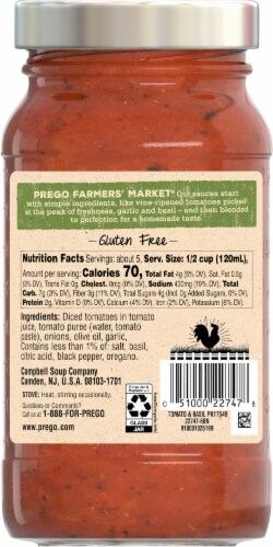Prego Farmers' Market Tomato & Basil Sauce Perspective: back