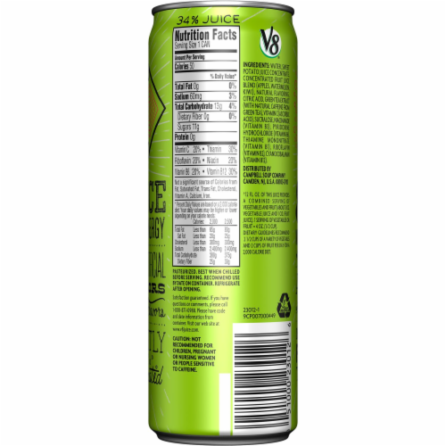 V8 + Energy Kiwi Melon Energy Drink Perspective: back