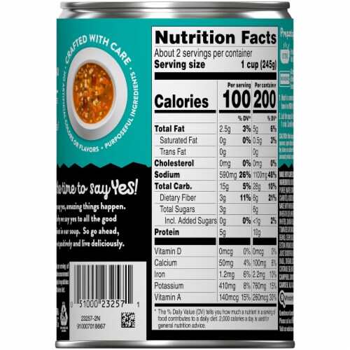 Campbell's Well Yes! Minestrone Kale Soup Perspective: back