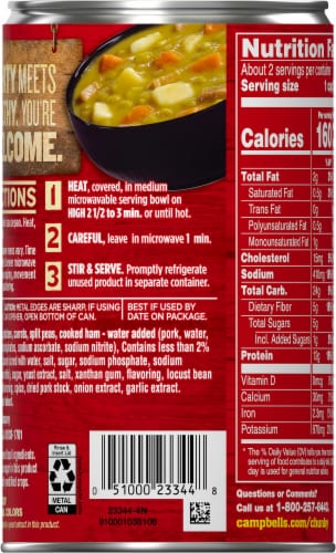 Campbell’s Chunky Healthy Request Split Pea Soup With Ham Perspective: back