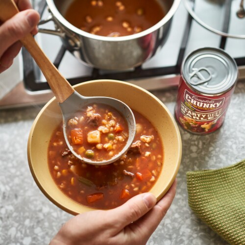 Campbell’s® Chunky® Soup Hearty Beef and Barley Soup Perspective: back