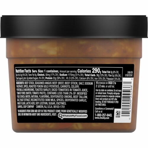 Campbell's Chunky Maxx Black Angus Beef with Potatoes Mushrooms & Toasted Barley Soup Perspective: back