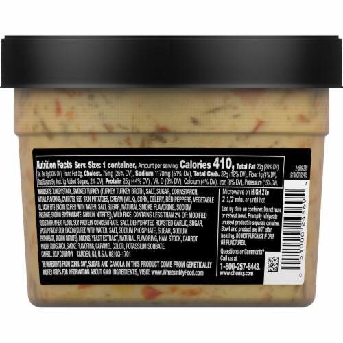 Campbell's Chunky Maxx Smoked Turkey and Bacon Corn Chowder with Wild Rice Soup Perspective: back