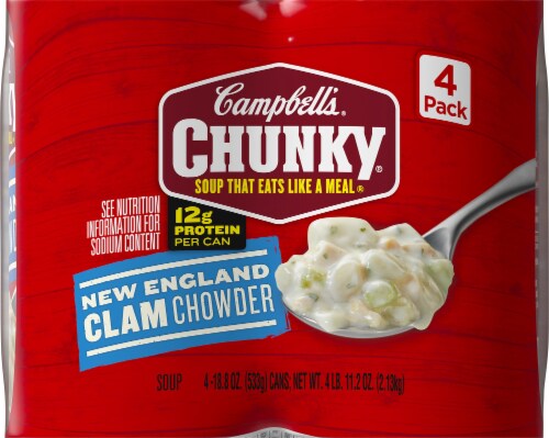 Campbell's Chunky New England Clam Chowder Soup Perspective: back