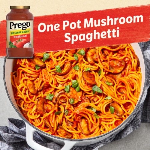 Prego Traditional No Sugar Added Pasta Sauce Perspective: back