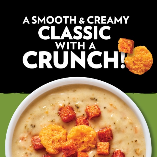 Campbell's® Slow Kettle Style Broccoli Cheddar Soup With A Crunch Microwavable Cup Perspective: back