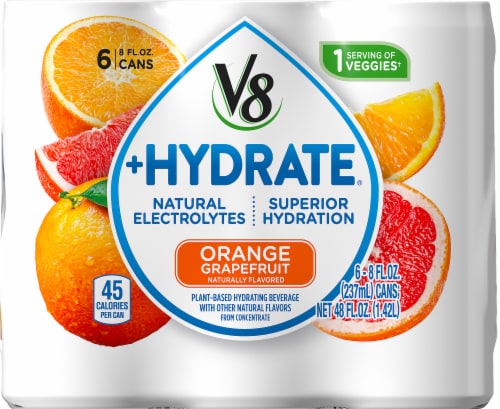 V8 +Hydrate Orange Grapefruit Juice Perspective: back