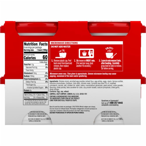 Campbell's® Homestyle Chicken Noodle Soup Microwavable Bowl Perspective: back