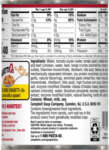 Campbell's® Little Meatballs SpaghettiOs Perspective: back