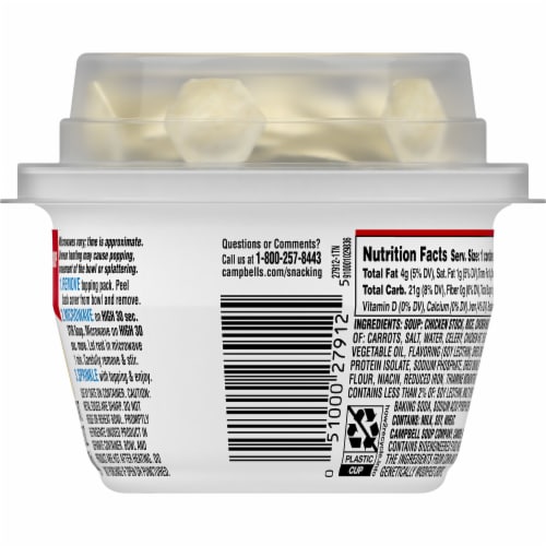 Campbell's® Chicken & Rice with Oyster Crackers Soup Perspective: back
