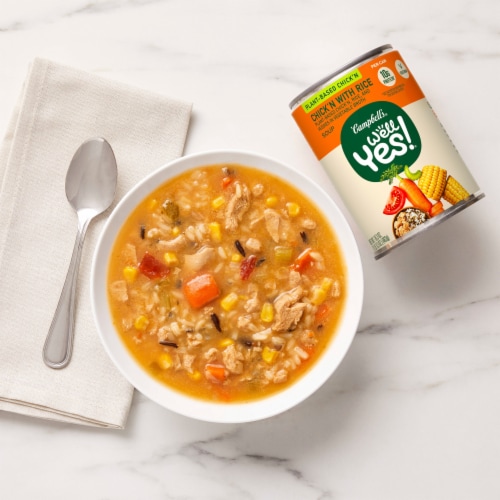 Campbell's® Well Yes!® Plant-Based Chick'n with Rice Soup Perspective: back