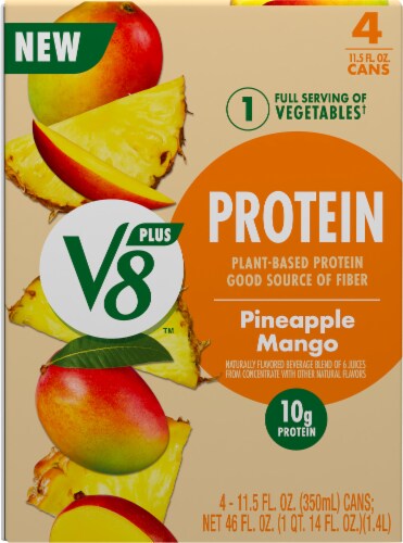 V8™ +Protein Pineapple Mango Plant-Based Protein Drink Perspective: back