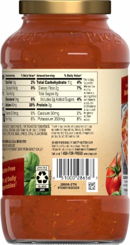 Prego Fire Roasted Tomato Pasta Sauce Perspective: back