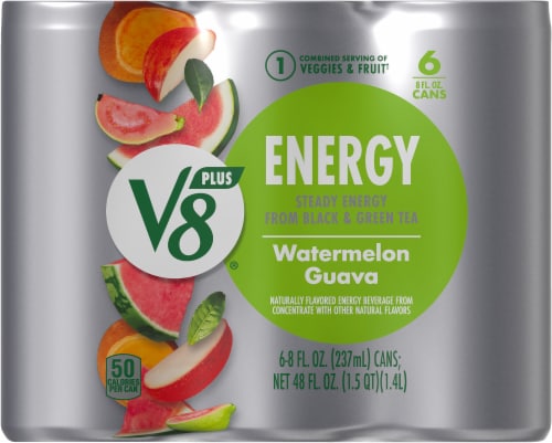 V8® +Energy Watermelon Guava Juice Energy Drink Multipack Perspective: back