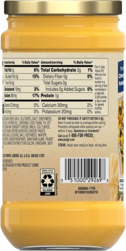 Prego® Creamy Cheddar Cheese Sauce Perspective: back