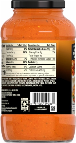 Prego® Italian Creamy Spicy Vodka Sauce Perspective: back