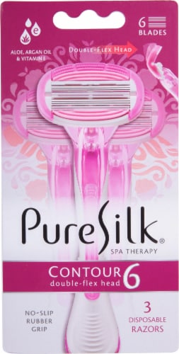 Pure Silk Contour 6 Disposableb Razors Perspective: back