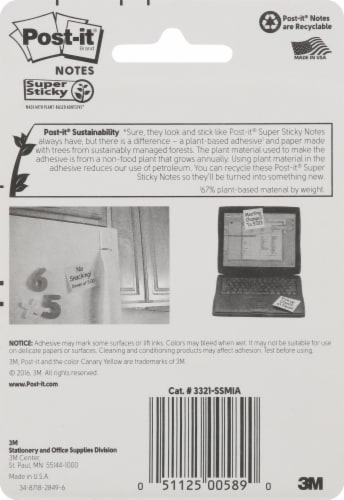 Post-it® Miami Collection Super Sticky Note Pads Perspective: back