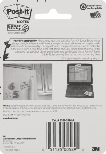 Post-it® Miami Collection Super Sticky Note Pads Perspective: back