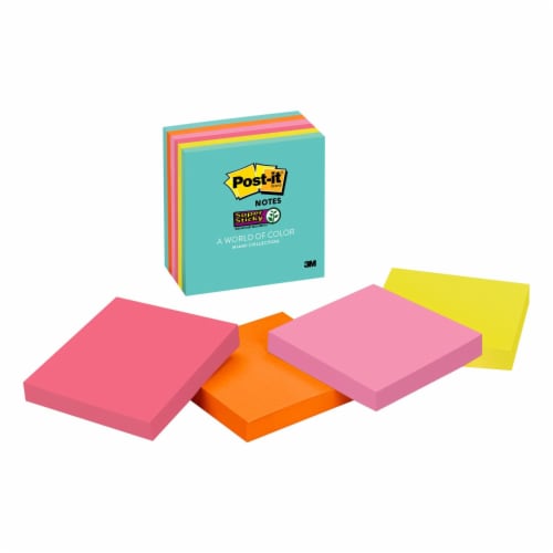 Post-it® Miami Collection Super Sticky Notes - 3 in x 3 in Perspective: back