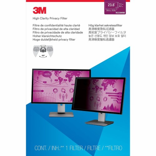 3M High-Clarity Privacy Filter for Widescreen Monitor Perspective: back