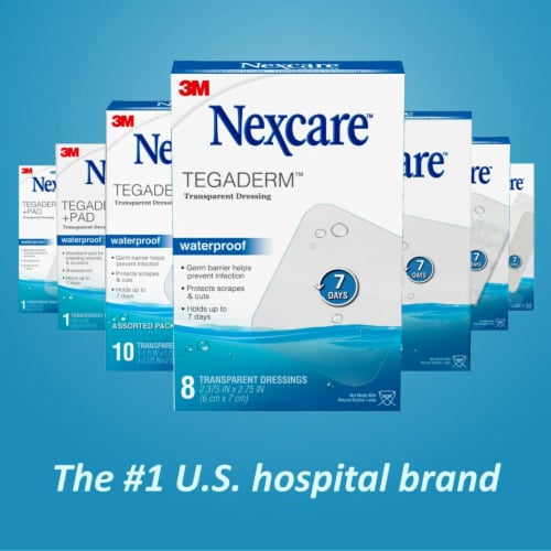Nexcare™ Tegaderm™ + Pad Waterproof Transparent Sterile Adhesive Dressings Perspective: back