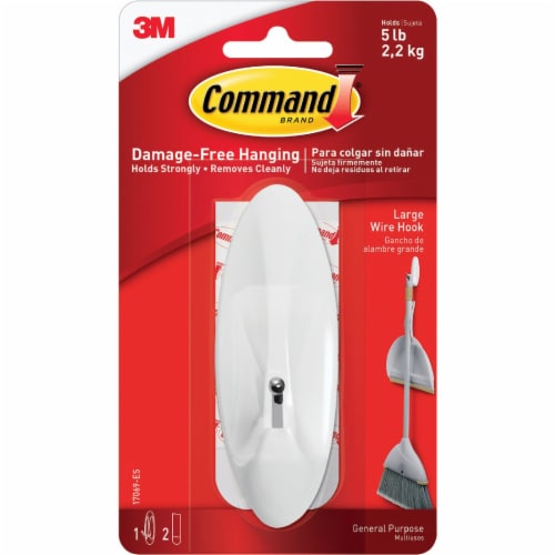 Command™ Damage-Free Hanging Wire Hook - White Perspective: back