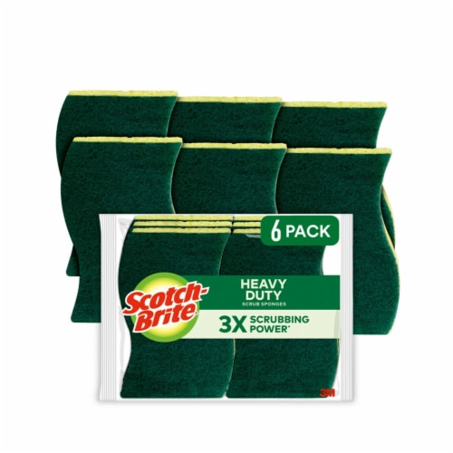 Scotch-Brite Heavy Duty Scrub Sponge, 6-Sponges