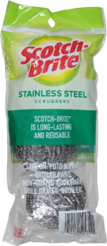 Scotch-Brite Stainless Steel Scrubbing Pads - Silver Perspective: back