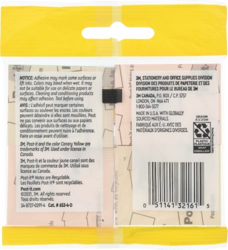 Post-it® Electric Glow Collection Notes - 4 Pack Perspective: back