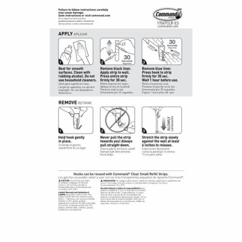 Command Self-Adhesive Hook, Clear, S - 3 pack