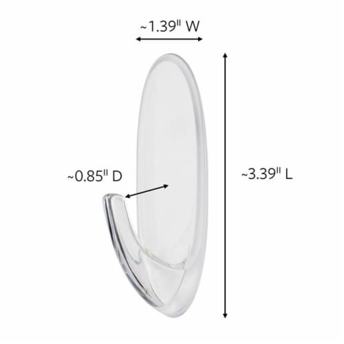 Command® Large Outdoor Window Hook with Strips - Clear Perspective: back