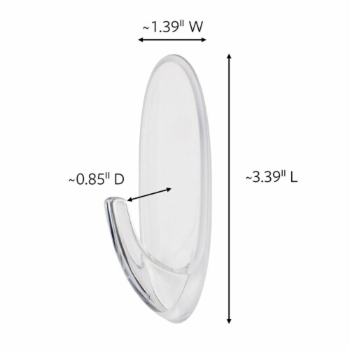 Command® Large Outdoor Window Hook with Strips - Clear Perspective: back