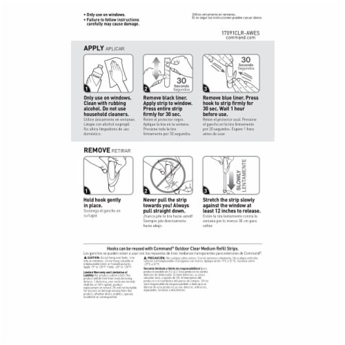 Command™ Outdoor Damage-Free Window Hooks Value Pack - Clear Perspective: back