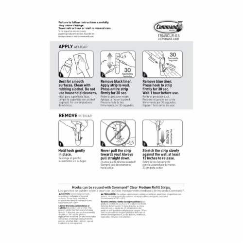 Command™ Damage-Free Hanging Medium Wire Hooks Value Pack - Clear Perspective: back