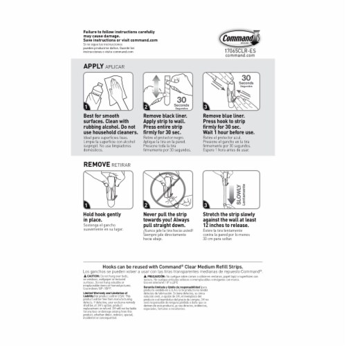 Command™ Damage-Free Hanging Medium Wire Hooks Value Pack - Clear Perspective: back