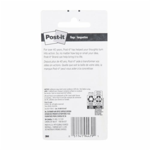 Post-it® Electric Glow Flags Perspective: back